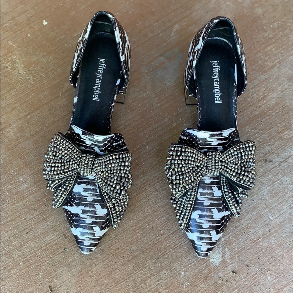 Jeffrey Campbell sparkling bow flats